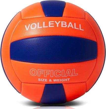 PECOGO Volleyball Size 5 Soft PU Leather Indoor Outdoor Volleyballs Sports Training Game Play Ball for Beginner,