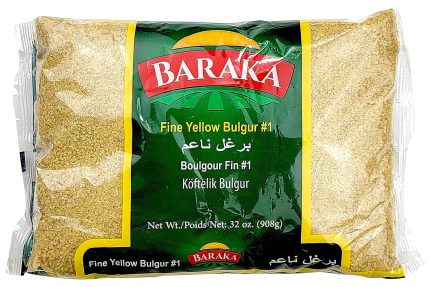 Baraka Cracked Wheat, Yellow Bulgur, Number 1 Fine, 100% All Natural, for Pilaf, Non-GMO, Great for Tabboleh and Vegan Receipes 2 Pounds (Pack of 1)